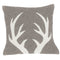 Hand Felted Wool Pillow - Cream Antlers Gray - 20" Arcadia Home